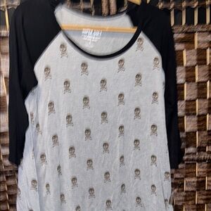 Torrid Black and Gray Long Sleeve Tee